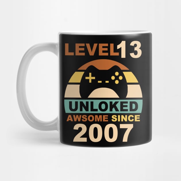 Level 13 Unlocked Awesome Since 2007 13th Birthday by NiceTeeBroo